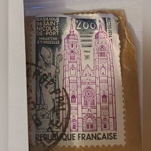 Estate Stamp with Purple and Black Design